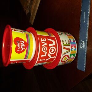 Colorful 'I Love You' Storage Containers